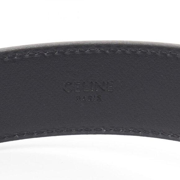 Celine Belt Triomphe Black Leather